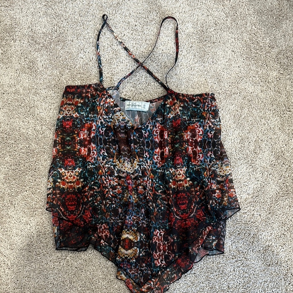 Abercrombie & Fitch Multicolor Patterned Tank Top